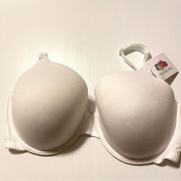 Fruit of the Loom White Cotton Stretch Underwire T-Shirt Bra 38D - Picture 2 of 4